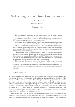 Evidence for Internal Ternary Geometry in Nuclear Binding Energies