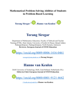 <b>Mathematical Problem-Solving Abilities of Students in Problem-Based Learning</b>