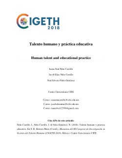 Talento humano y práctica educativa / Human talent and educational practice