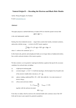 Natural Origin II — Decoding the Electron and Black Hole Models