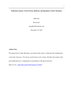 Unification Journey: From Newton, Relativity and Quantum to Order Mechanics