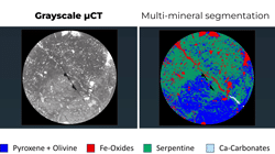 3D mineral map of an ultramafic rock based on the micro-CT image