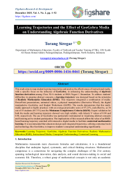 <b>Learning Trajectories and the Effect of GeoGebra Media on Understanding Algebraic Function Derivatives</b>