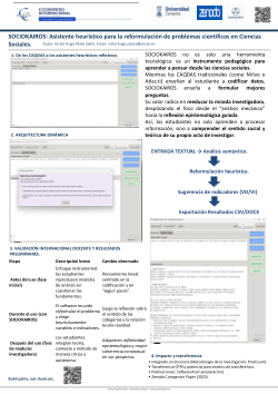 <b>SOCIOKAIROS: A Heuristic Assistant for the Reformulation of Scientific Problems in the Social Sciences</b>/ SOCIOKAIROS: Asistente heurístico para la reformulación de problemas científicos en Ciencias