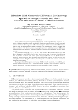 Trivariate Misk Geometric--Differential Methodology Applied to Energetic Bands and Flows