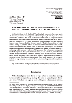 <b>A Micropolitical Lens on Migration: Comparing Political Correctness in ChatGPT and DeepSeek</b>