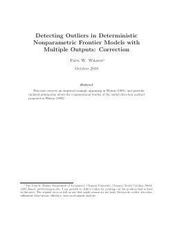 Detecting Outliers in Deterministic Nonparametric Frontier Models with Multiple Outputs: Correction