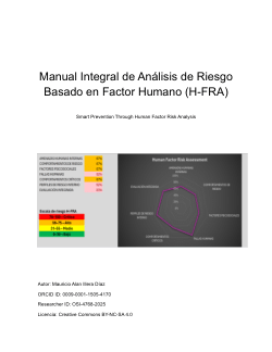 Manual Integral de Análisis de Riesgo Basado en Factor Humano (H-FRA)
