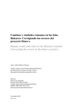 Los romanos en Baleares, ciudades y caminos