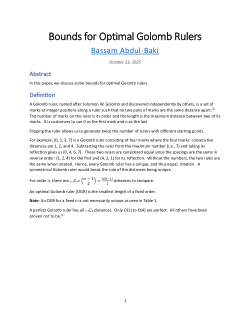 Bounds for Optimal Golomb Rulers