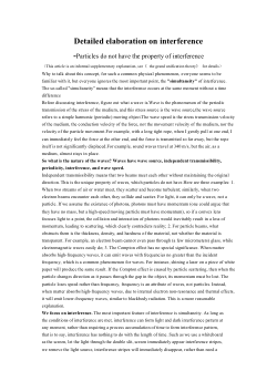 Detailed elaboration on interference-Particles do not have the property of interference