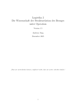 Logistika 2 - Die Wissenschaft der Strukturelation des Bezuges unter Operation