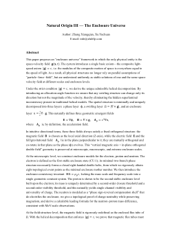 Natural Origin III — The Enclosure Universe