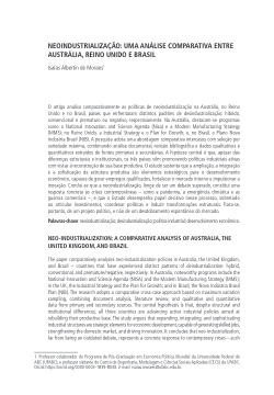 <p></p>Neoindustrialização: uma análise comparativa entre Austrália, Reino Unido e Brasil