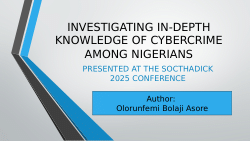 INVESTIGATING IN-DEPTH KNOWLEDGE OF CYBERCRIME AMONG NIGERIANS