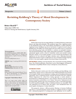 Revisiting Kohlberg’s Theory of Moral Development in Contemporary Society