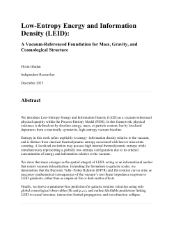Low-Entropy Energy and Information Density (LEID): A New Foundation for Mass and Cosmological Structure