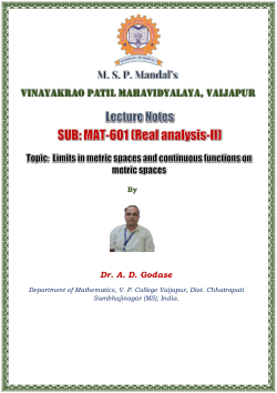 Limits in metric spaces and continuous functions on metric spaces