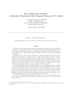 The Architecture of Reality