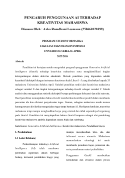 PENGARUH PENGGUNAAN AI  TERHADAP KREATIVITAS MAHASISWA