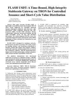 <b>FLASH USDT: A Time-Bound, High-Integrity Stablecoin Gateway on TRON for Controlled Issuance and Short-Cycle Value Distribution</b>