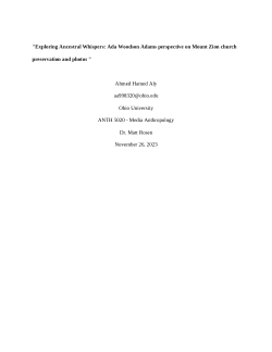 Exploring Ancestral Whispers, Ada Woodson Adam's perspective on Mount Zion church preservation and photos