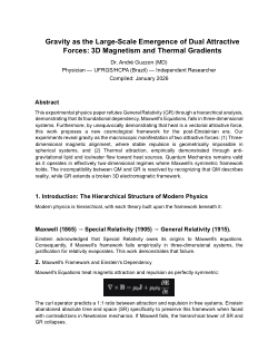 Gravity as the Large-Scale Emergence of Dual Attractive Forces: 3D magnetism and Thermal Gradients