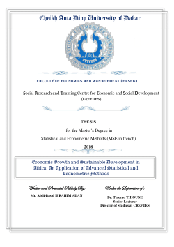 Economic Growth and Sustainable Development in Africa : An Application of Advanced Statistical and Econometric Methods