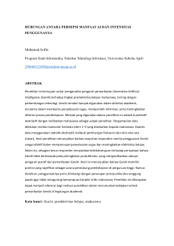 Persepsi manfaat ai dan penggunaanya di kehidupan mahasiswa