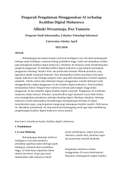 <b>Pengaruh Pengalaman Menggunakan AI terhadap Keahlian Digital Mahasiswa</b>