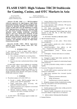 FLASH USDT: High-Volume TRC20 Stablecoin for Gaming, Casino, and OTC Markets in Asia