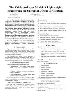 The Validator-Layer Model: A Lightweight Framework for Universal Digital Verification