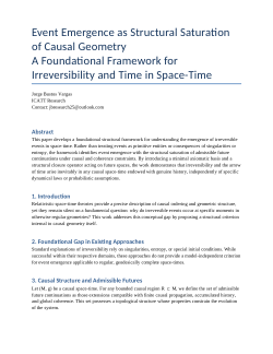 Event Emergence as Structural Saturation of Causal GeometryA Foundational Framework for Irreversibility and Time in Space-Time