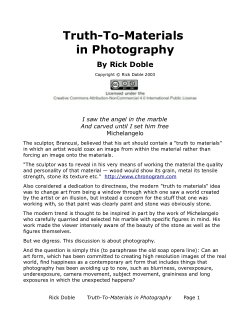 Rick Doble Thumbnail For Truthtomaterials In Photography An Early Essay About The Potential Apa Sample Essay Paper also Example Of A Thesis Statement For An Essay What Is The Thesis Statement In The Essay