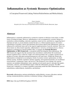 <b>Inflammation as Systemic Resource Optimization</b><b>:</b> A Conceptual Framework Linking Nutrient Redistribution and Multicellularity