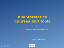 Bioinformatics Courses and Tools Jun 2017