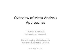 Overview of Meta-Analysis Approaches