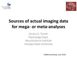 Sources of actual imaging data for mega- or meta-analyses