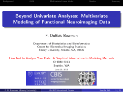 Beyond Univariate Analyses: Multivariate Modeling of Functional Neuroimaging Data