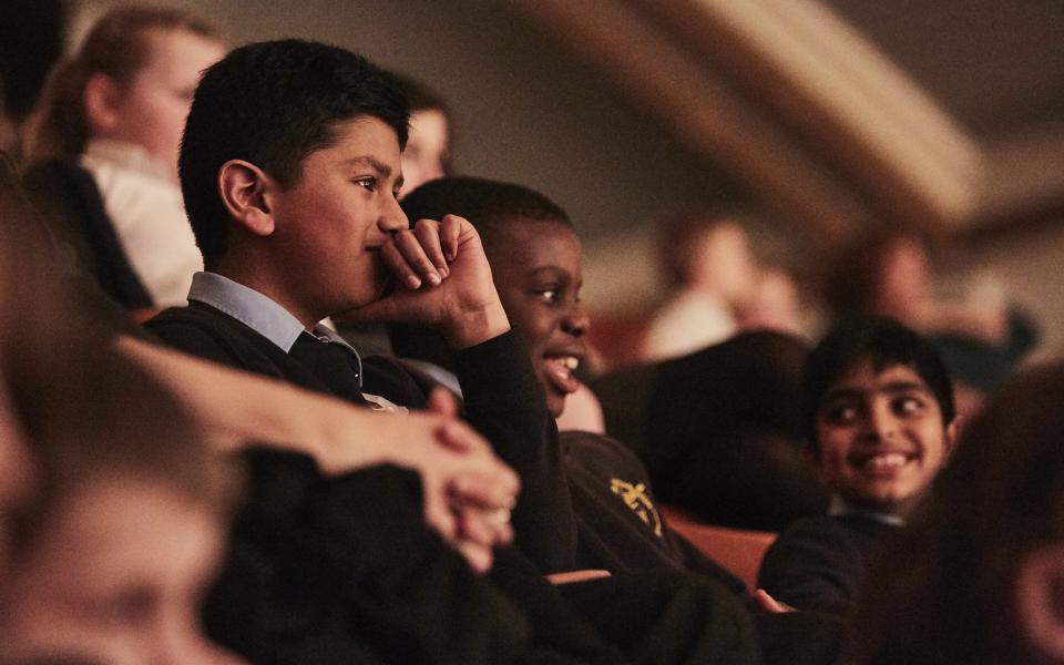 Philharmonia, Orchestra Unwrapped, credit Alick Cotterill School children at Orchestra Unwrapped