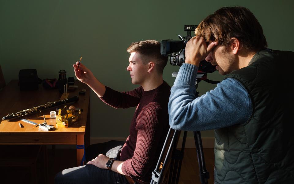 Tom Blomfield, credit Luca Miggliore Filming with Principal Oboe Tom Blomfield