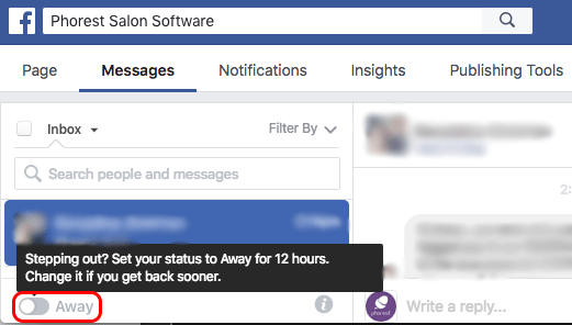 salon Facebook messages