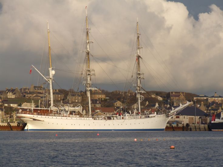 Kirkwall harbour in the evening.