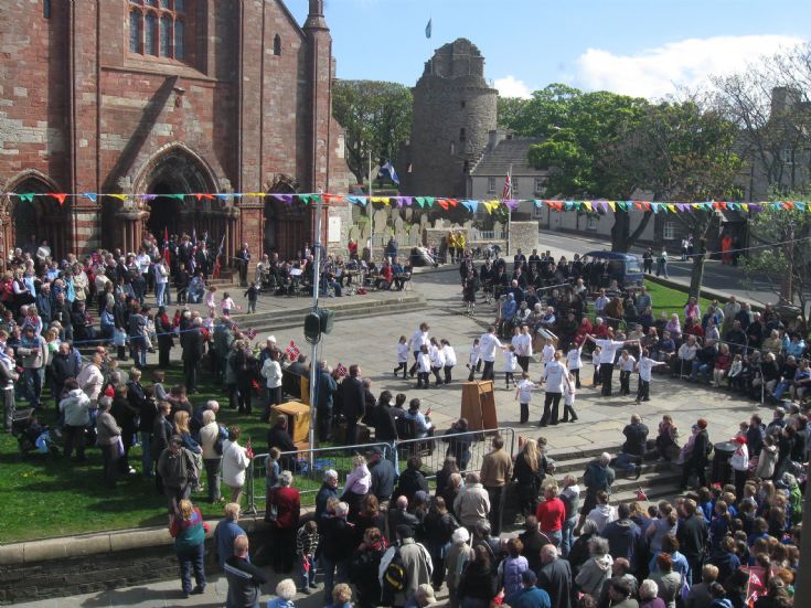 Gathering outside the Cathedral