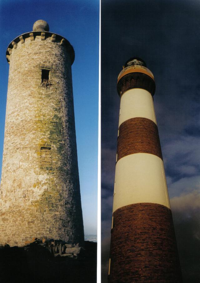 Old and new beacons, North Ronaldsay