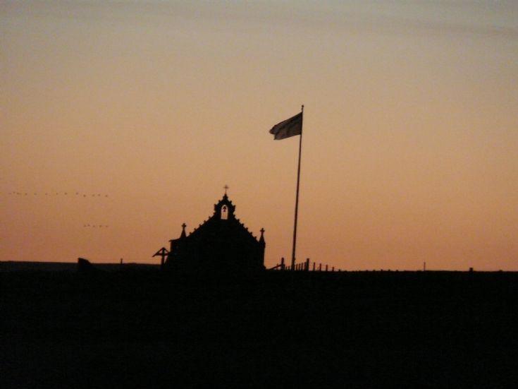 Italian chapel in sunrise