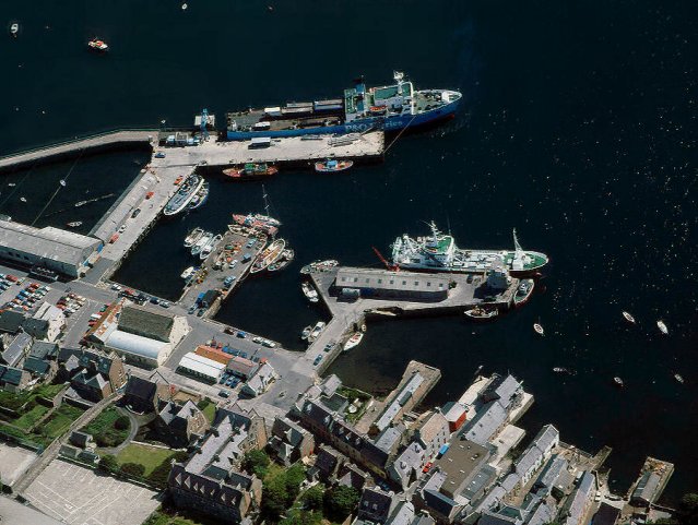 Stromness piers from the air