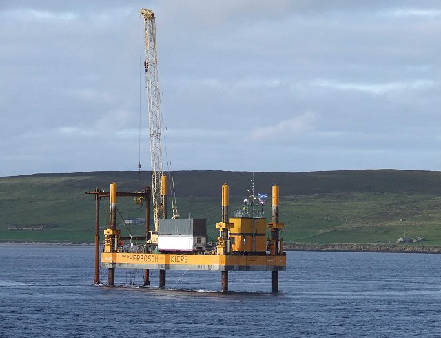Jack up barge at Falls of Warness
