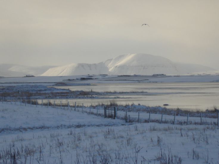 Hoy Hills from across Harray Loch
