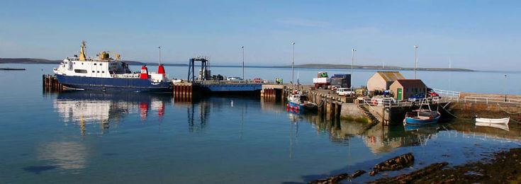 Ferry time at Eday pier